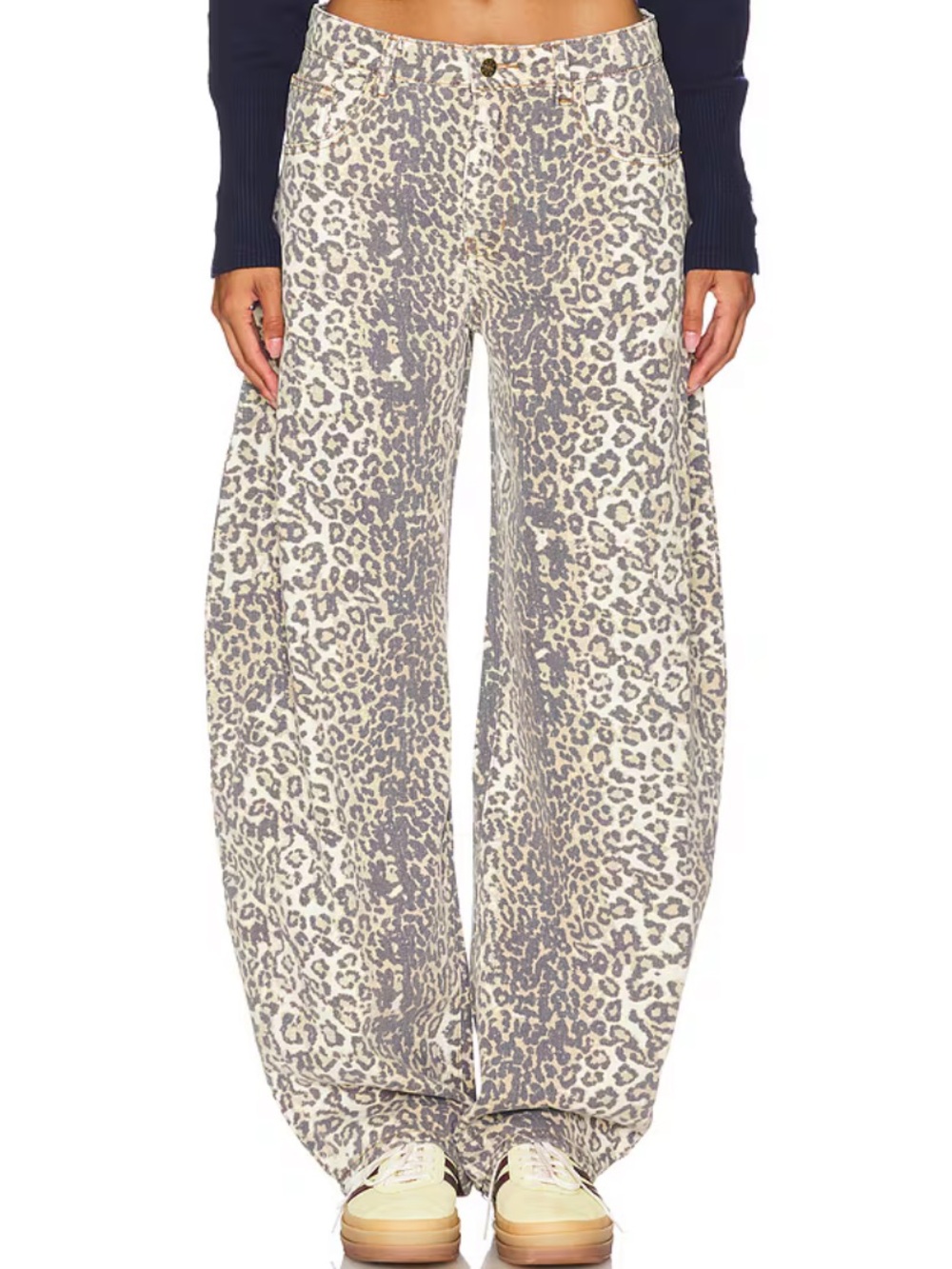 Lioness Barrel Leg Leopard Print Horseshoe Pants